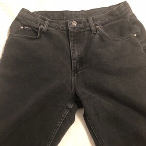 Vintage Womens Lee 10L Mom Black Denim Jeans 32x32.5 Orig high Rise Pants